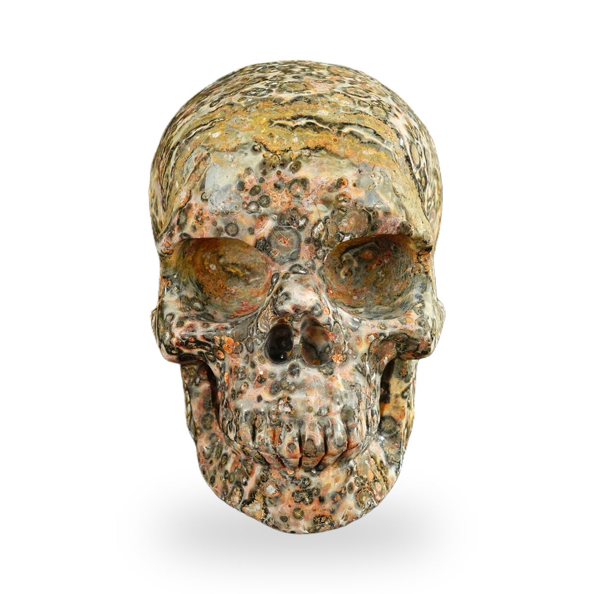Yellow Leopard Skin Jasper crystal skull 4.5" SKH45LS02 photo 1