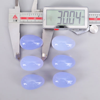 Natural Semi-Precious Blue Chalcedony Crystal Crafts Polished Yoni Eggs for Healing