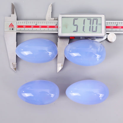 Natural Semi-Precious Blue Chalcedony Crystal Crafts Polished Yoni Eggs for Healing