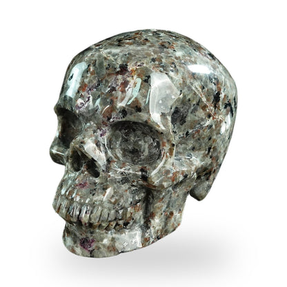 Nicedony 4.5" Yooperlite Hand Carved Crystal Realistic Skull Sculpture (SKU: SKH45YP01) - Photo 1