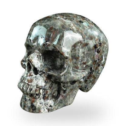 Nicedony 4.5" Yooperlite Hand Carved Crystal Realistic Skull Sculpture (SKU: SKH45YP02) - Photo 2