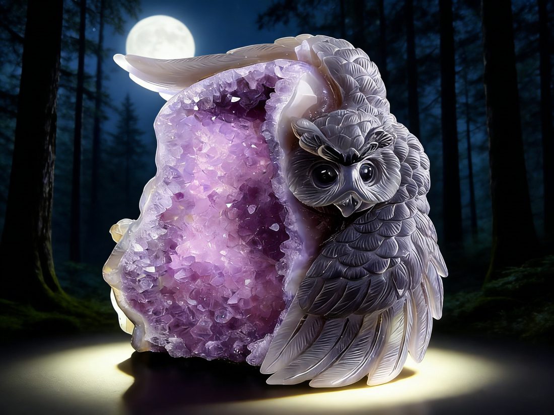 Carving into a geode